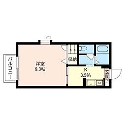 Ｇｒａｎｄｅｕｒ 1階1Kの間取り