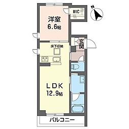 グランツ　ヴァルトII 1階1LDKの間取り