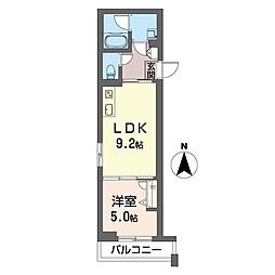 モルド船橋海神 1LDKの間取図画像