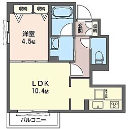 ラベリタアーク 1LDKの間取図画像