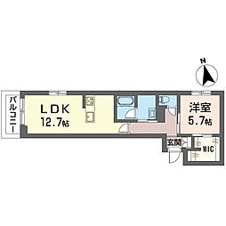 レインボーハートT 1LDKの間取図画像