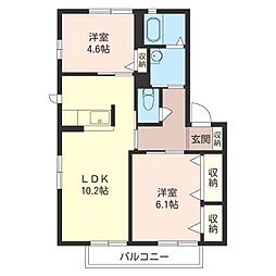 イーグル山手 2LDKの間取図画像