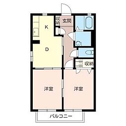エフ・エス 2DKの間取図画像