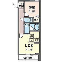 グランツヴァルト津田沼 1LDKの間取図画像