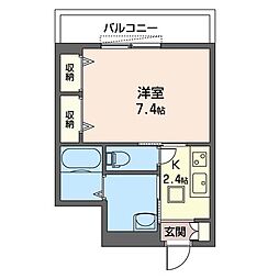 グランドスクエア津田沼 1Kの間取図画像