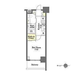 プライムメゾン森下 1Kの間取図画像