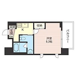 サンミラージュ深川 1Kの間取図画像