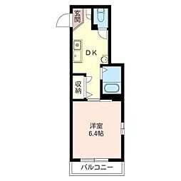 ポワンデュジュール 1DKの間取図画像
