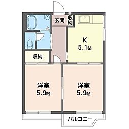 フォーブル寺島 2Kの間取図画像