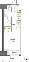プライムメゾン森下WEST ワンルームの間取図画像