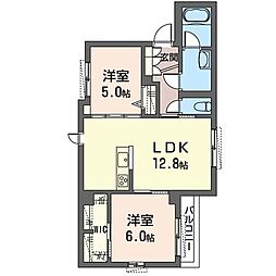 シャーメゾン大島 2LDKの間取図画像