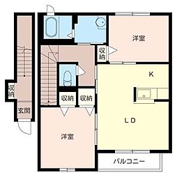 シャーメゾンRosetto 2LDKの間取図画像