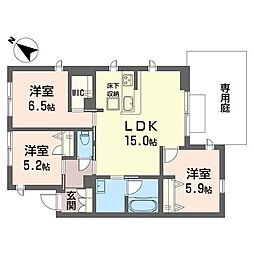 ヴァレンズ・フロレ 1階3LDKの間取り