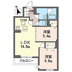 ユートピア橋本 2LDKの間取図画像