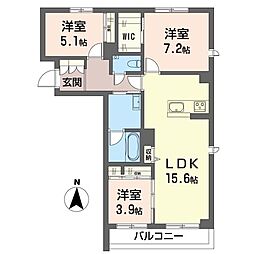 プレミアス幕張本郷 3LDKの間取図画像