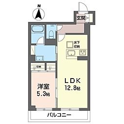 プレミアス幕張本郷 1階1LDKの間取り