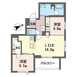 ブレス幕張本郷 2LDKの間取図画像