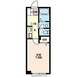 Cuore 1Kの間取図画像