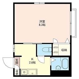 ラ・スタジオーネ 1Kの間取図画像