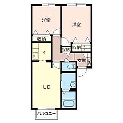 プレジオ 2LDKの間取図画像