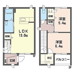 プリマ請西Ｅ棟 1階2LDKの間取り