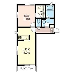ティーズハウスC 1LDKの間取図画像