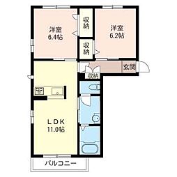サリサ.e 2LDKの間取図画像
