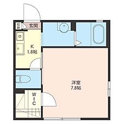 ビューテラスH 1Kの間取図画像