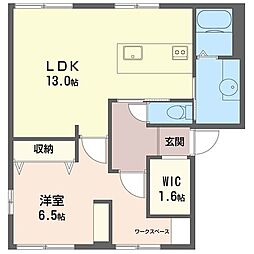 フレグランス江戸川台 1LDKの間取図画像