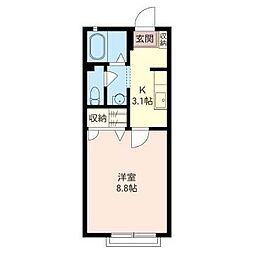 サンライフコーポ 1Kの間取図画像