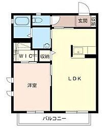 オランジュメゾン 1LDKの間取図画像