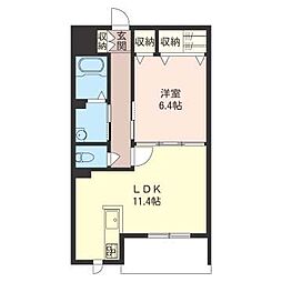 ラフェスタ桜ヶ丘 1LDKの間取図画像