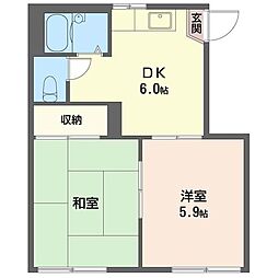 ファミール渋谷 2DKの間取図画像