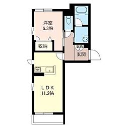 リラフォート 1LDKの間取図画像