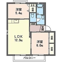 グレースガーデニア5 2LDKの間取図画像