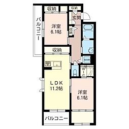 O・S・E 2LDKの間取図画像