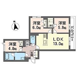 カルム 3LDKの間取図画像