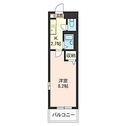 ロベリア 1Kの間取図画像