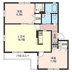 グレースコトブキ 2LDKの間取図画像