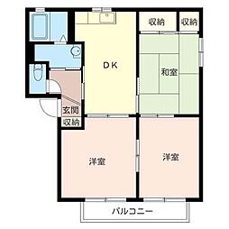 シャーメゾン山田B 3DKの間取図画像