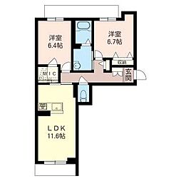 シャーメゾン昭和 2LDKの間取図画像