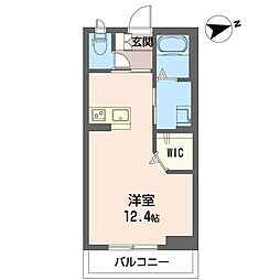 シャーメゾンYOU2 ワンルームの間取図画像