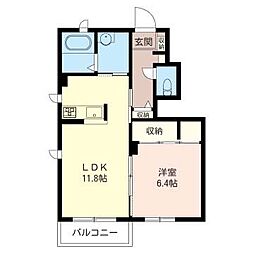 シェーンブルンツヴァイテ 1LDKの間取図画像