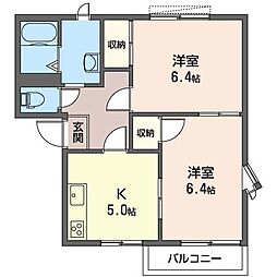 チェリー片柳A 2Kの間取図画像