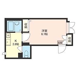 グリーンハイム 1Kの間取図画像