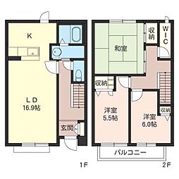 グランバリエ大沢 3LDKの間取図画像