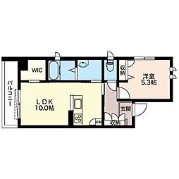 プレスタンテ駅南 1階1LDKの間取り