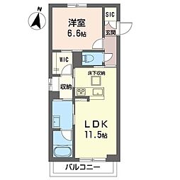 アリスティオ緑町 1階1LDKの間取り