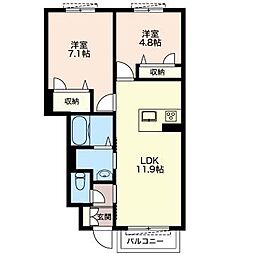 ルミナスコート 2LDKの間取図画像