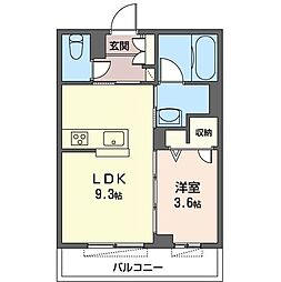 Avance横濱鶴ヶ峰 1LDKの間取図画像